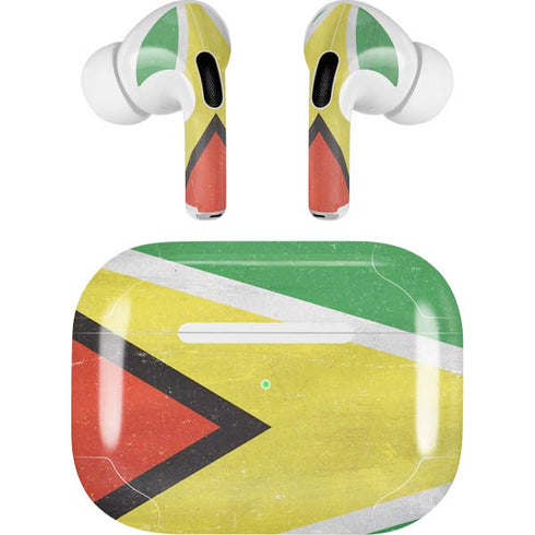 Guyana Flag Distressed Apple AirPods Pro Skin